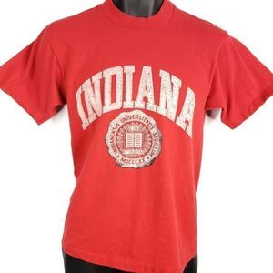 Indiana Hoosiers T Shirt Vintage 80s NCAA Champion Brand 50/50 Made In USA Mens